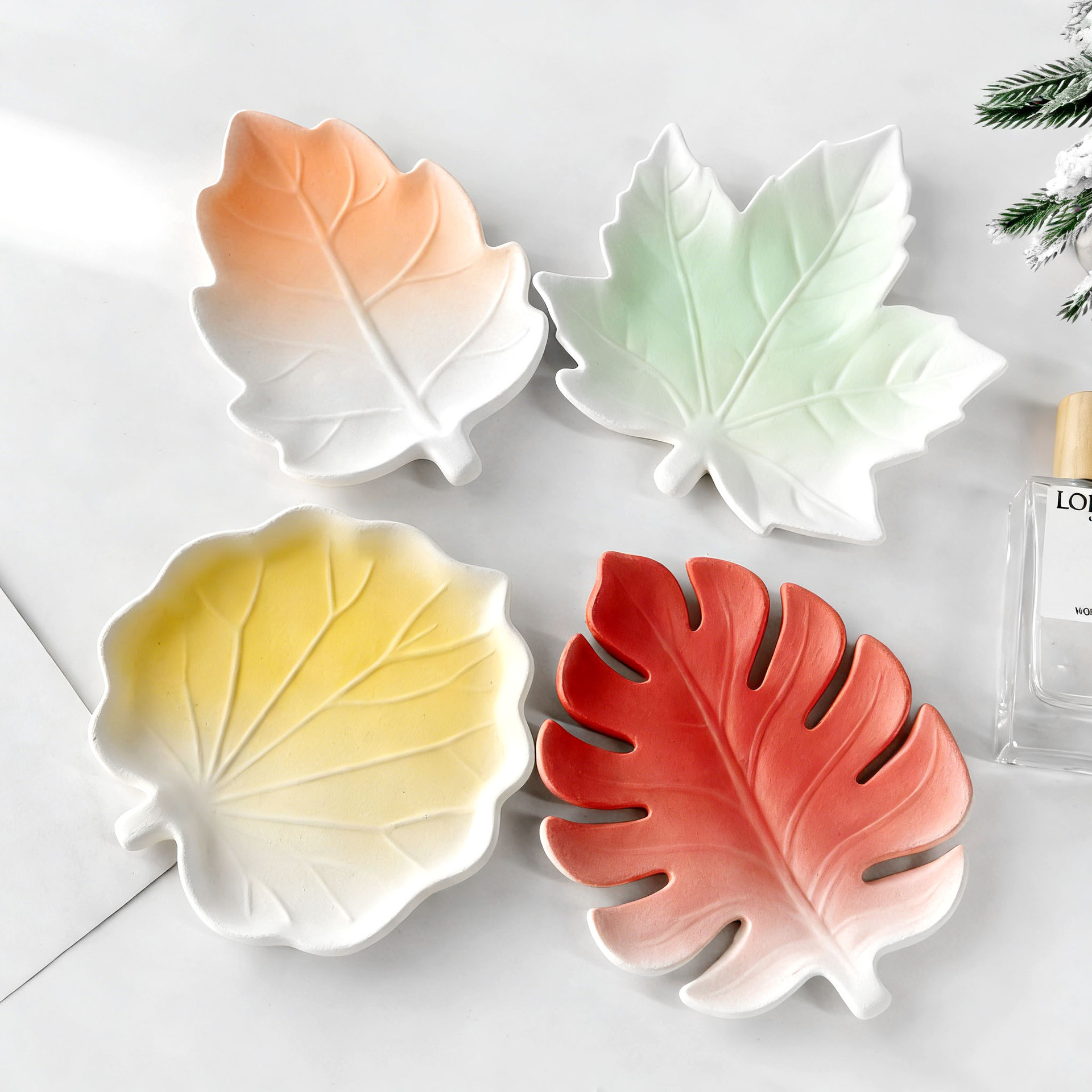 Serving Tray Mold - DIY Gypsum Form Leaf Coaster Silicone