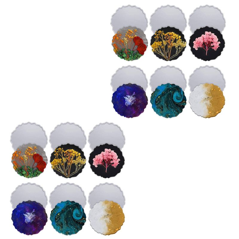 Geode Mold Silicone - ABVT-12 Pieces Resin Coaster Mold Large