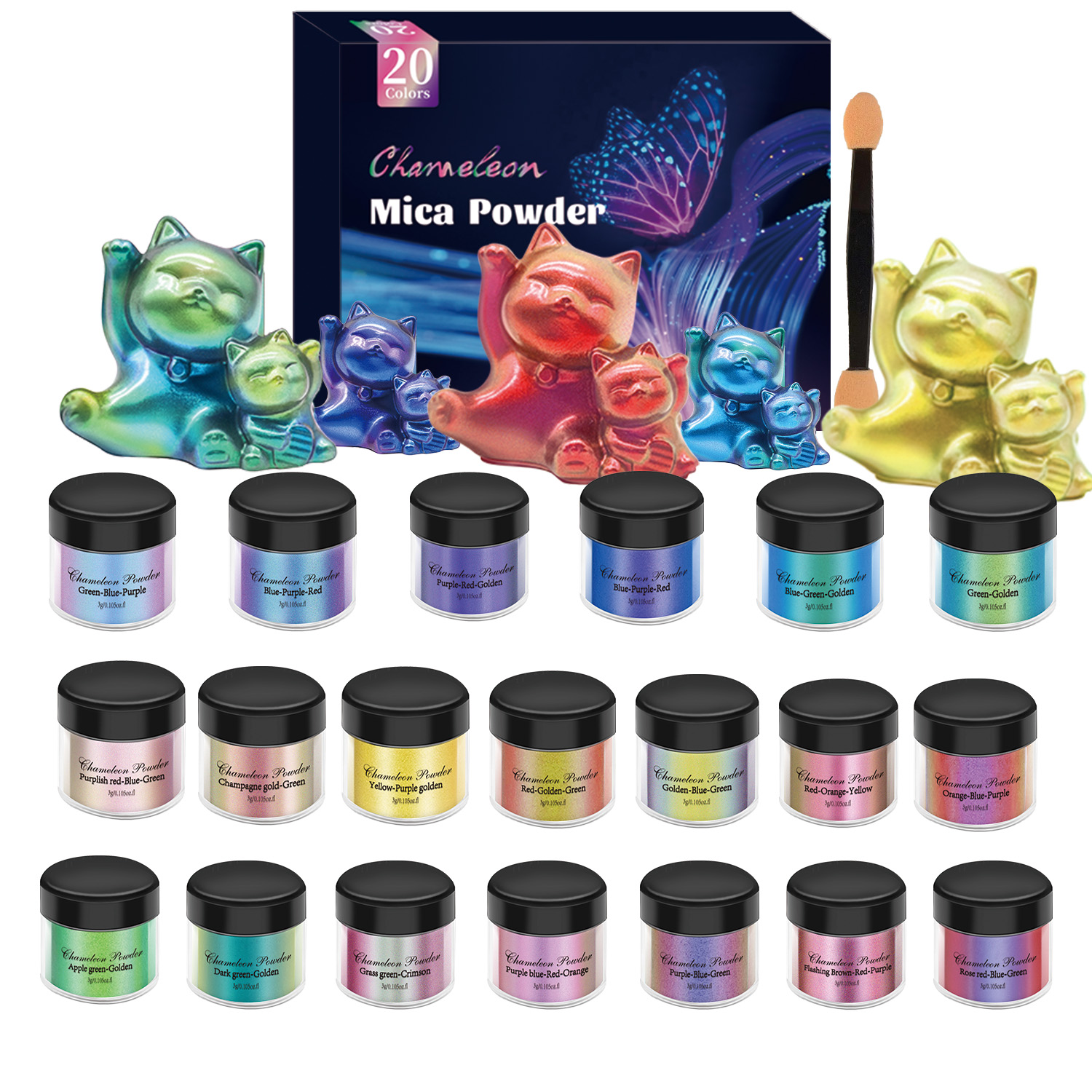 10/20pcs Mirror Chameleons Pig - Resin Glitter Pack incelemesi ve fiyatı