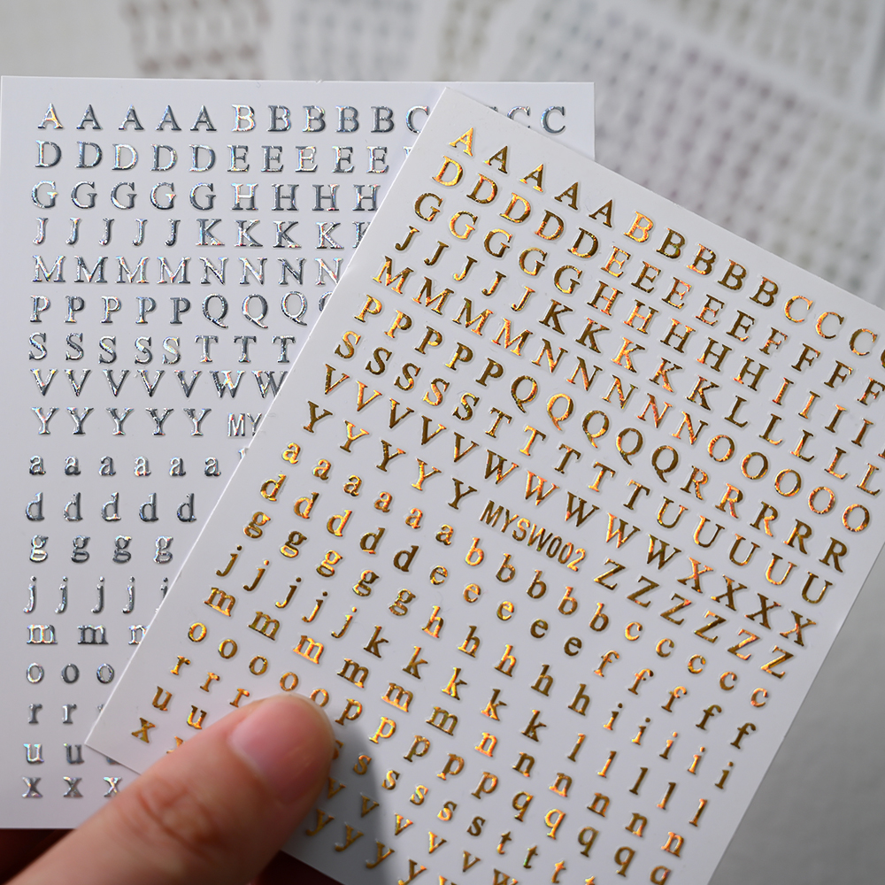 2Pcs Small 26 Alphabet Nail St - Gold Foil Flakes incelemesi ve fiyatı
