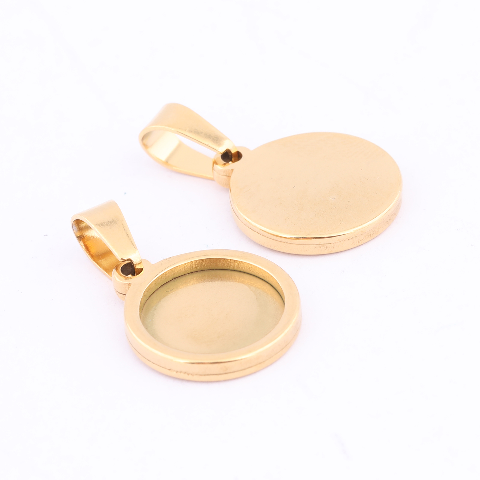 10pcs Gold Plated Black 12mm R - Bezels Set Pendant incelemesi ve fiyatı