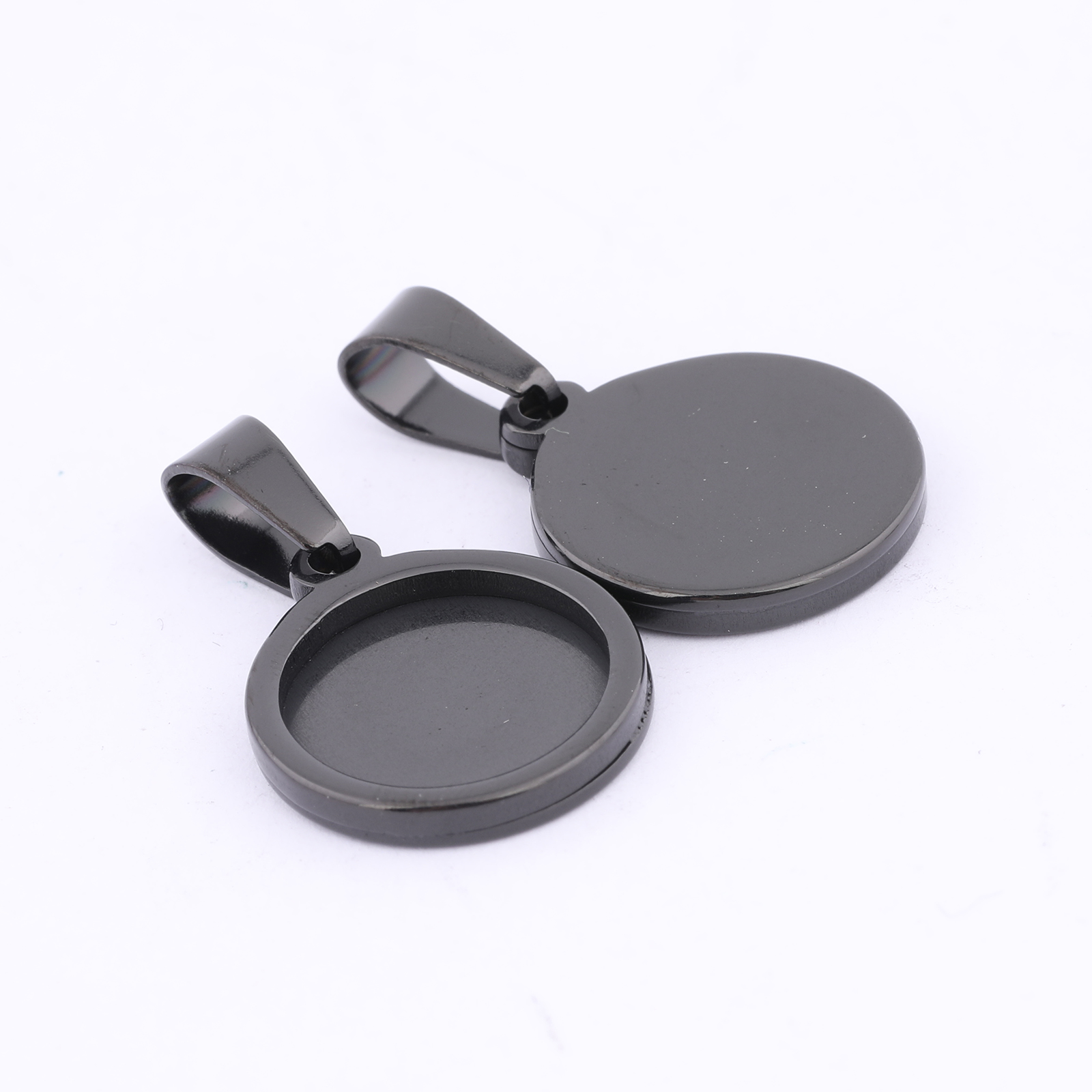 10pcs Gold Plated Black 12mm R - Bezels Set Pendant incelemesi ve fiyatı