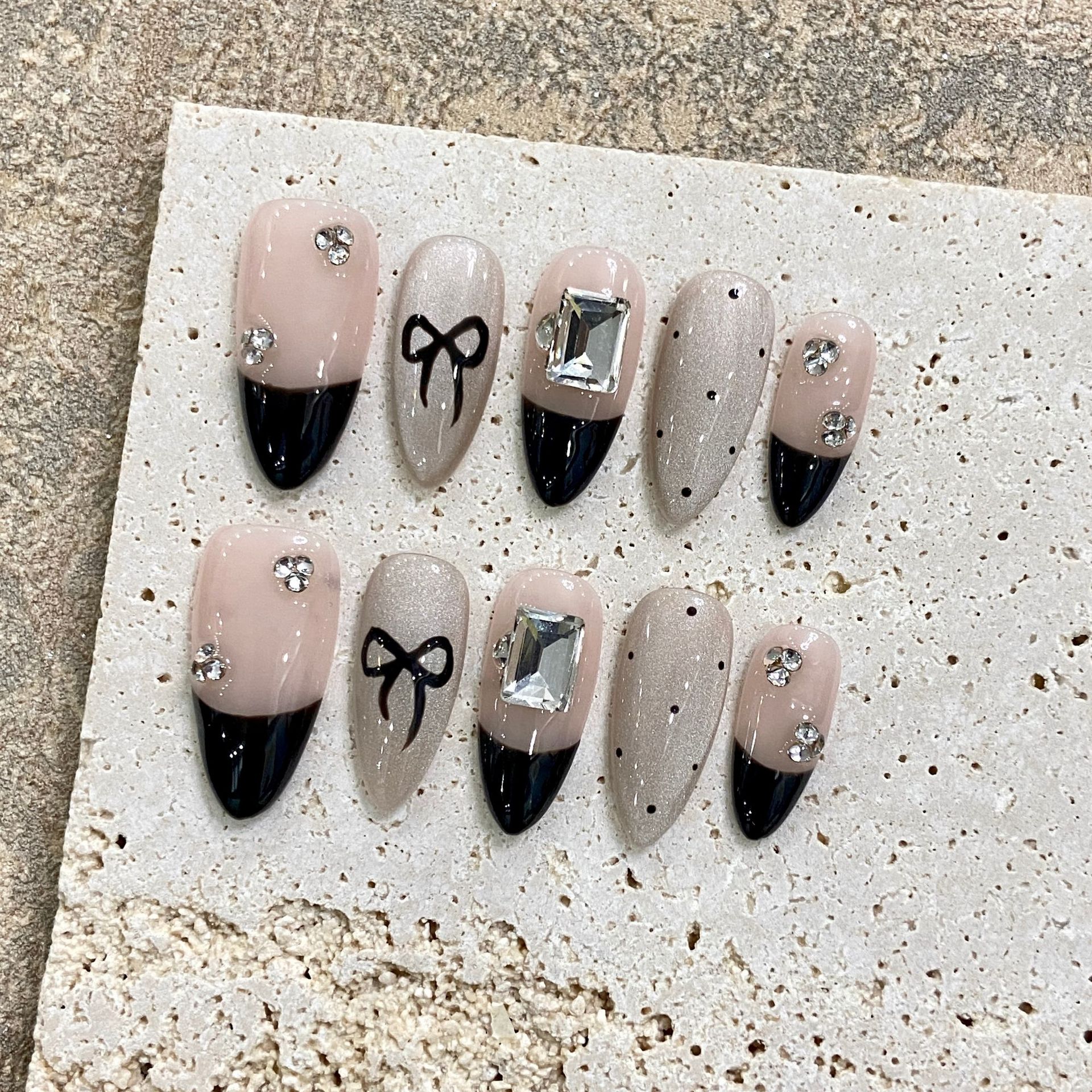 Handmade Press on Nails Black  - Resin Craft Material incelemesi ve fiyatı