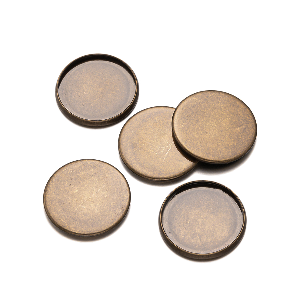 20pcs Antique Bronze Flat Roun - Bezels Set Pendant incelemesi ve fiyatı