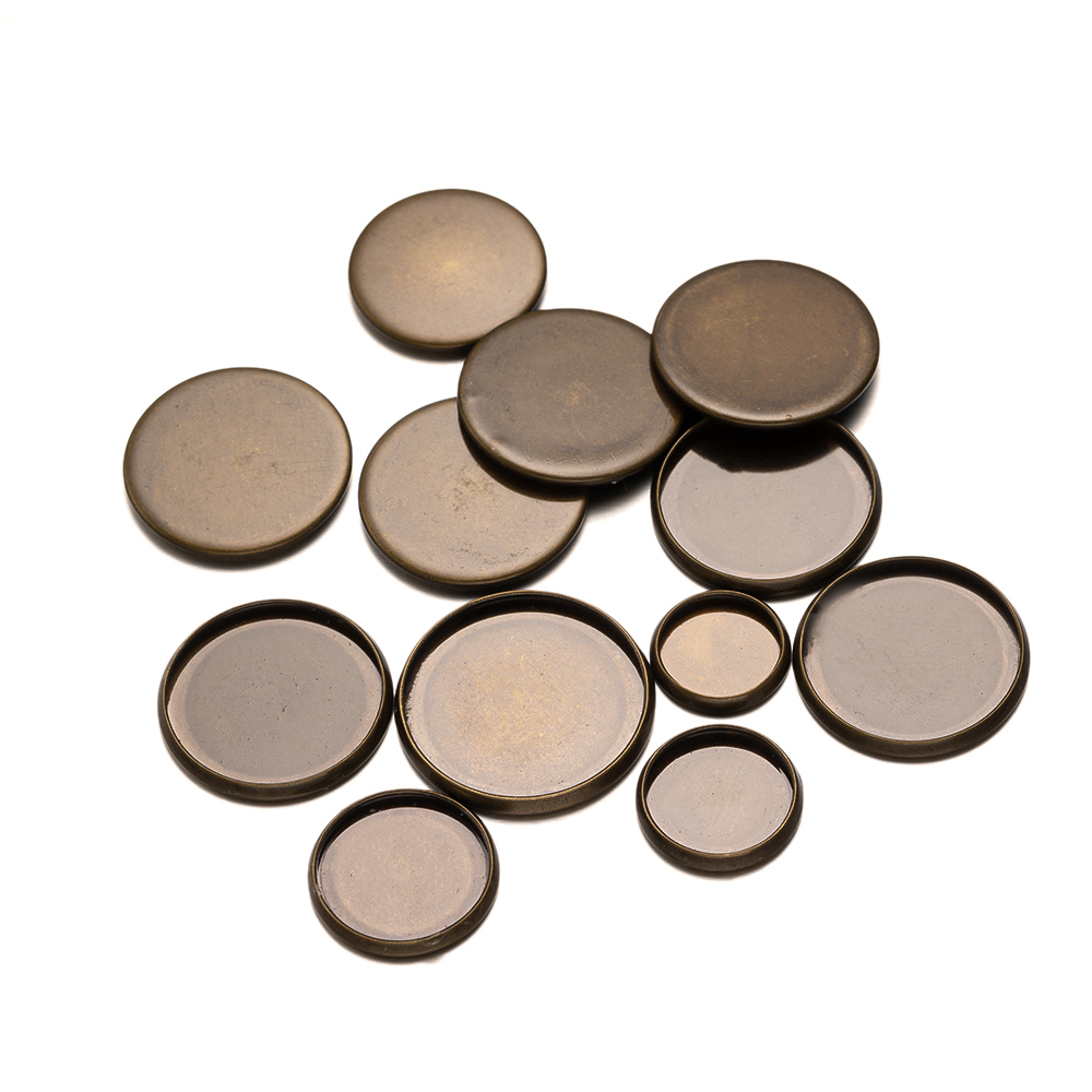 20pcs Antique Bronze Flat Roun - Bezels Set Pendant incelemesi ve fiyatı