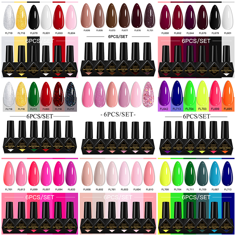 6Pcs/Set 10ML Gel Nail Polish  - Resin Glitter Pack incelemesi ve fiyatı