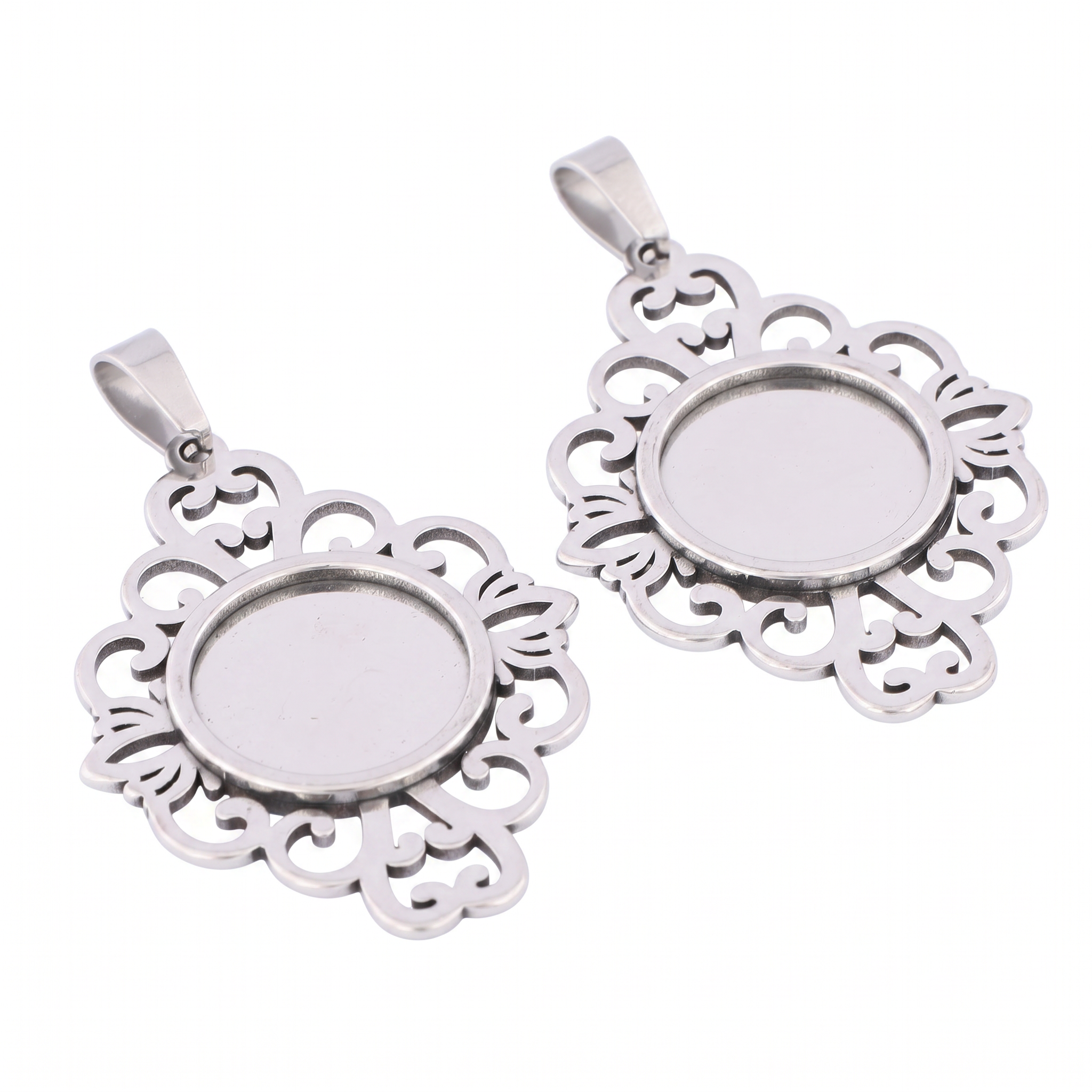5pcs Stainless Steel Filigree  - Bezels Set Pendant incelemesi ve fiyatı