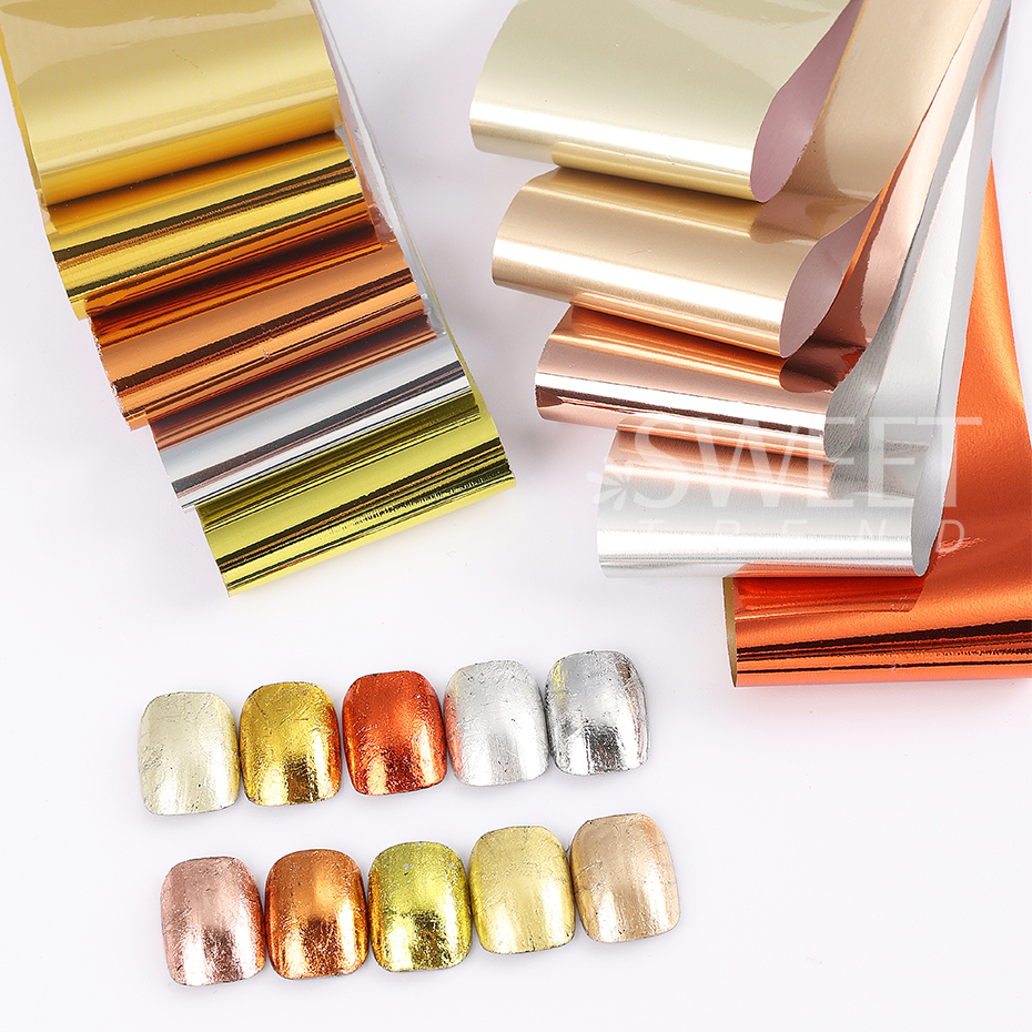 10pcs Metallic Nail Transfer F - Gold Foil Flakes incelemesi ve fiyatı