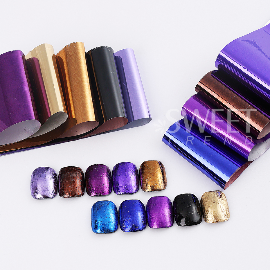 10pcs Metallic Nail Transfer F - Gold Foil Flakes incelemesi ve fiyatı