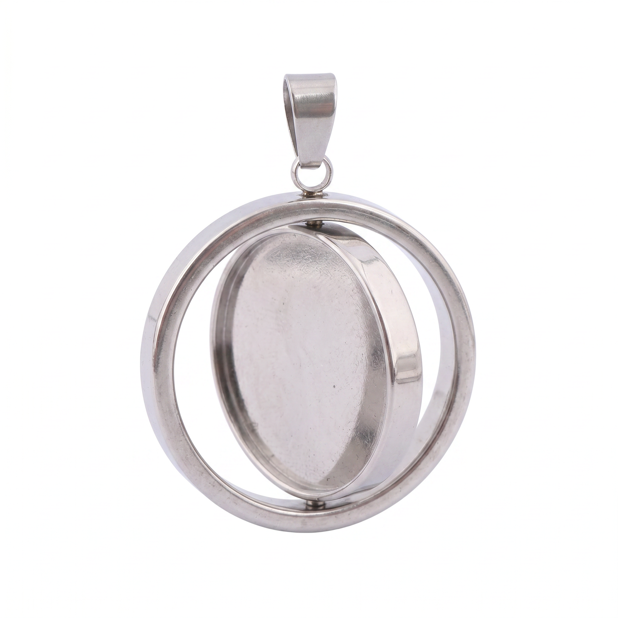 3pcs Stainless Steel  Rotatabl - Bezels Set Pendant incelemesi ve fiyatı