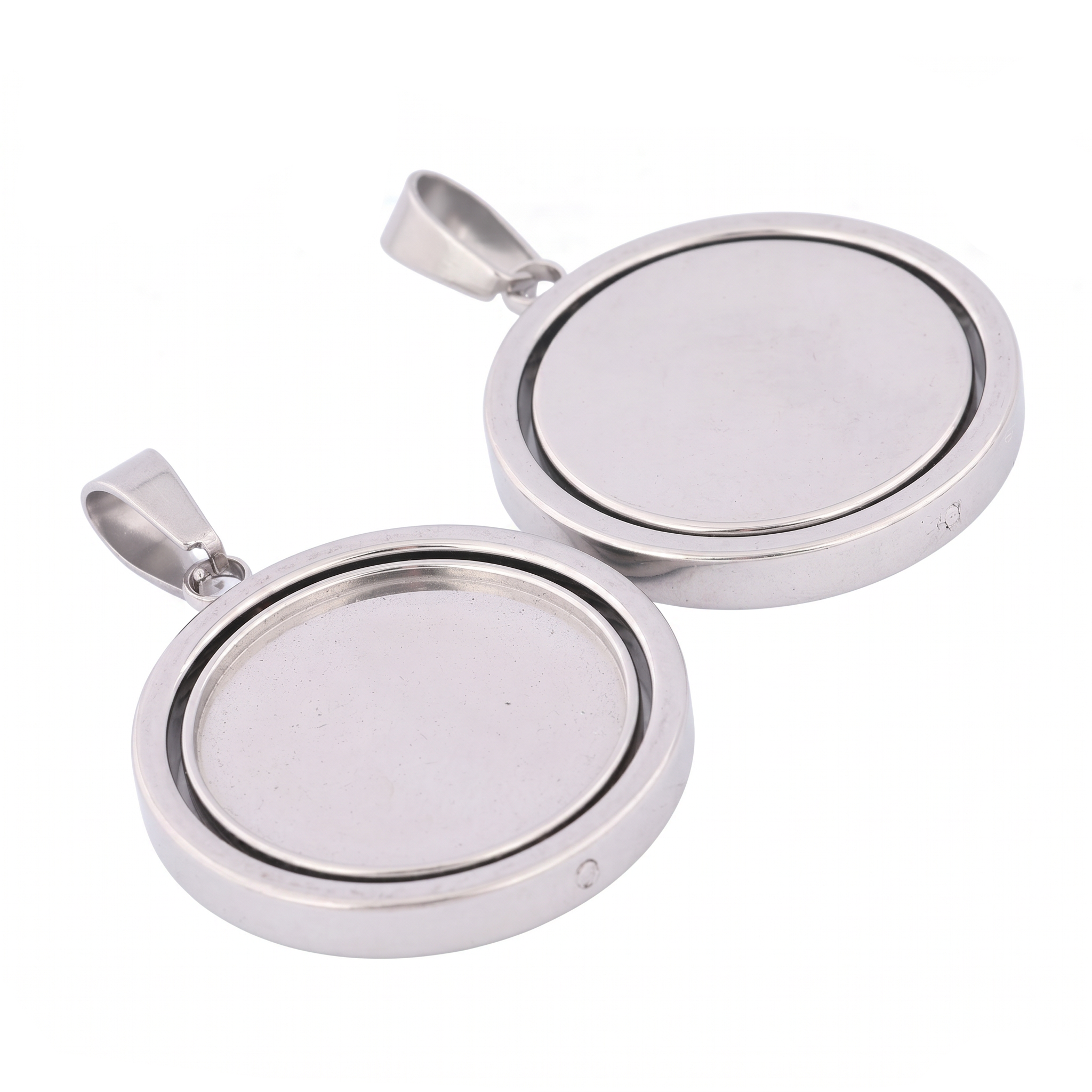 3pcs Stainless Steel  Rotatabl - Bezels Set Pendant incelemesi ve fiyatı