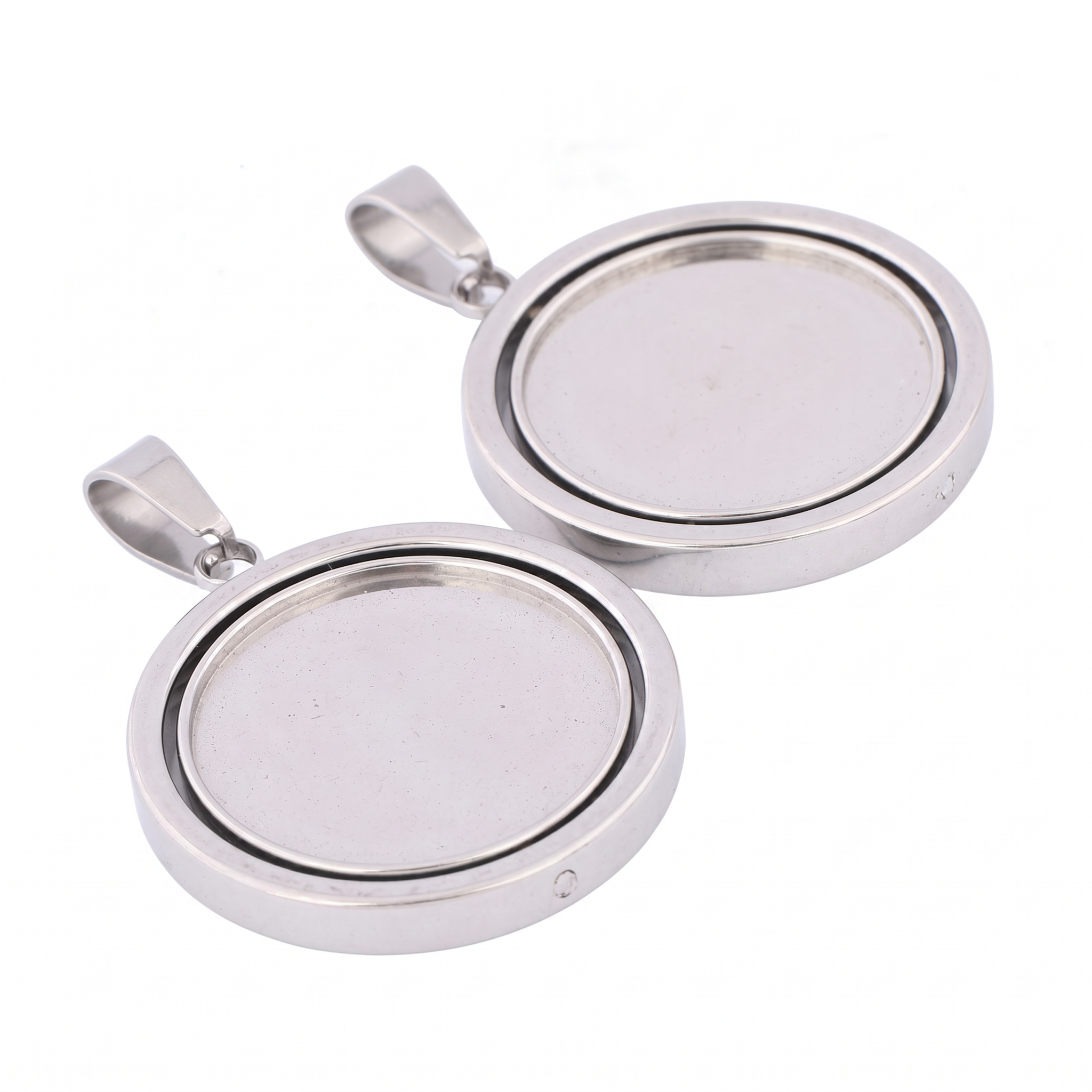 3pcs Stainless Steel  Rotatabl - Bezels Set Pendant incelemesi ve fiyatı