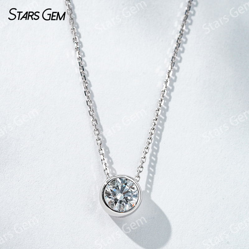 18K Gold 6.4mm 1.0ct Round Bri - Bezels Set Pendant incelemesi ve fiyatı