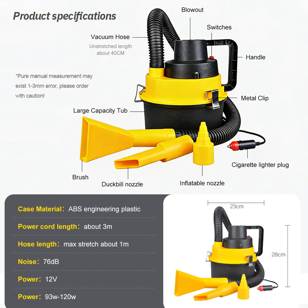 12V Portable Canister Car Vacu - Vacuum Chamber Small incelemesi ve fiyatı