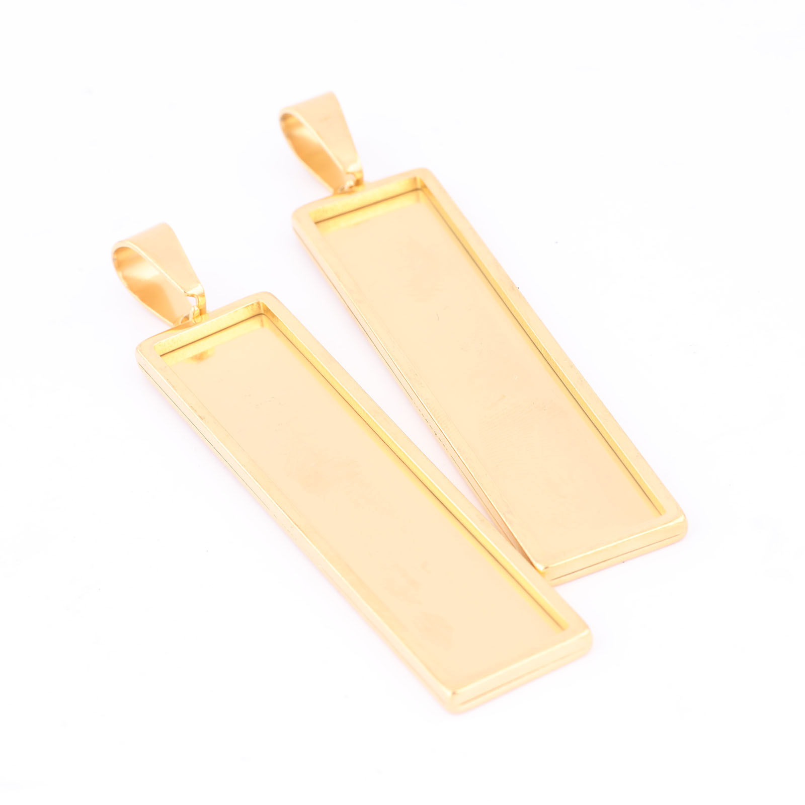 5pcs Stainless Steel Gold Plat - Bezels Set Pendant incelemesi ve fiyatı