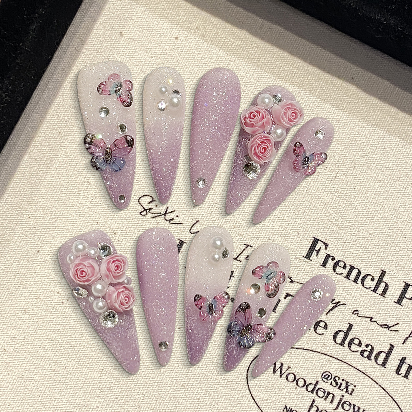10pcs Long Stiletto Handmade F - Resin Craft Material incelemesi ve fiyatı