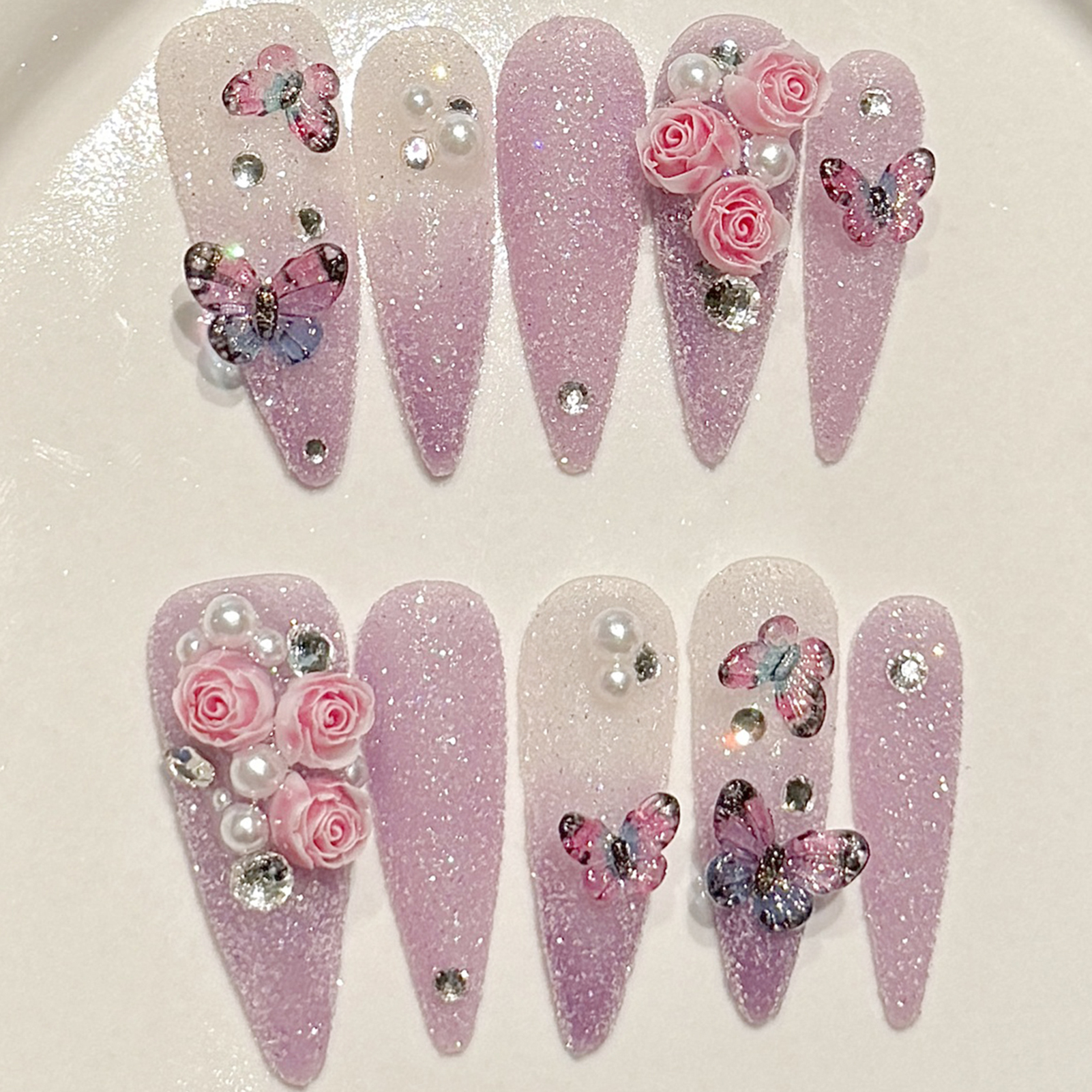 10pcs Long Stiletto Handmade F - Resin Craft Material incelemesi ve fiyatı