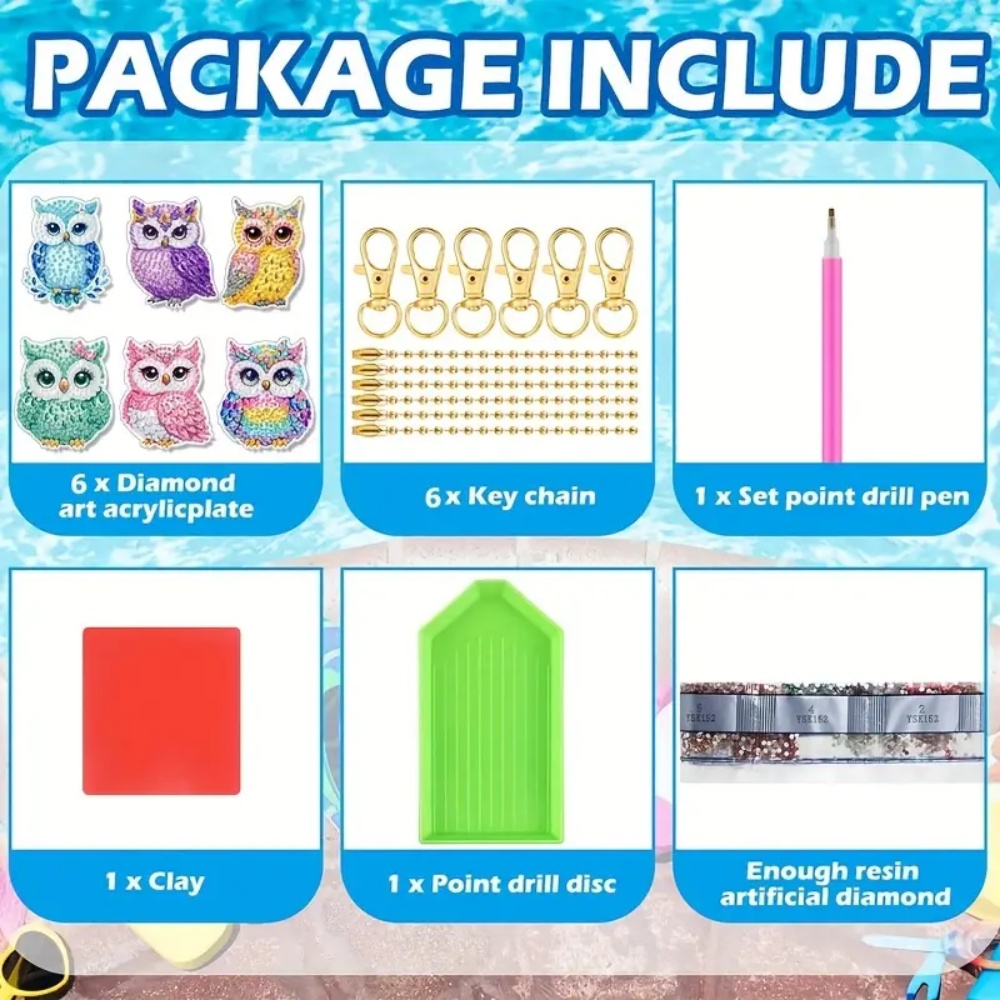 6-piece/set DIY Diamond Keycha - Resin Craft Supplies incelemesi ve fiyatı