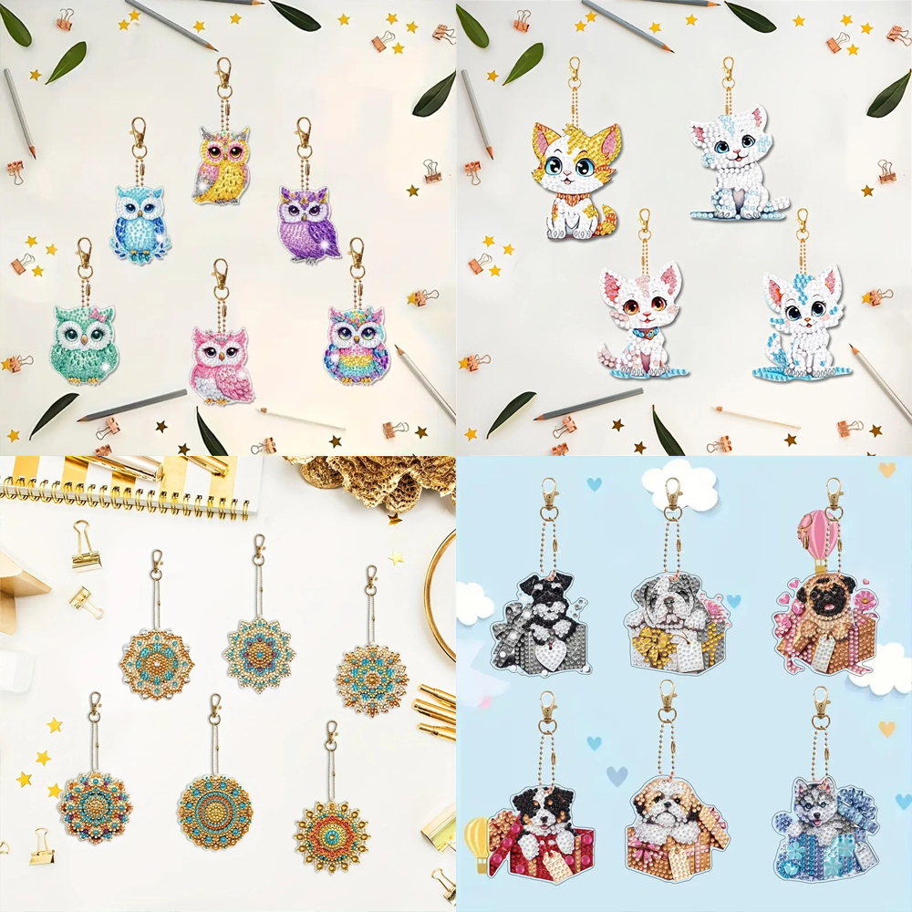 6-piece/set DIY Diamond Keycha - Resin Craft Supplies incelemesi ve fiyatı