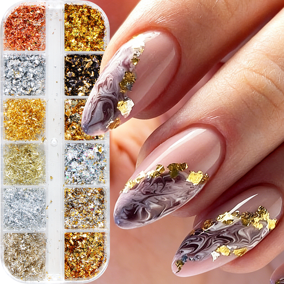 12 Grids Golden Silvery Foils  - Gold Foil Flakes incelemesi ve fiyatı