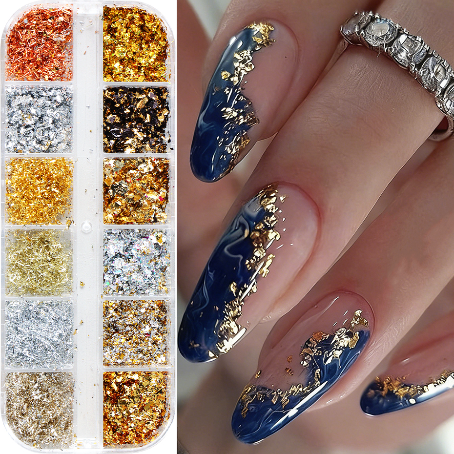 12 Grids Golden Silvery Foils  - Gold Foil Flakes incelemesi ve fiyatı