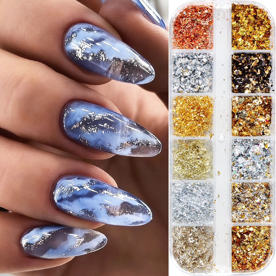 12 Grids Golden Silvery Foils  - Gold Foil Flakes incelemesi ve fiyatı