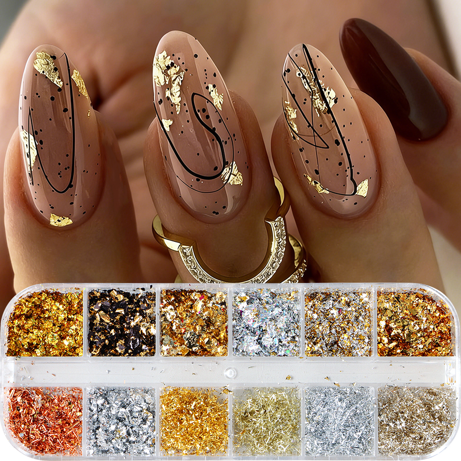 12 Grids Golden Silvery Foils  - Gold Foil Flakes incelemesi ve fiyatı