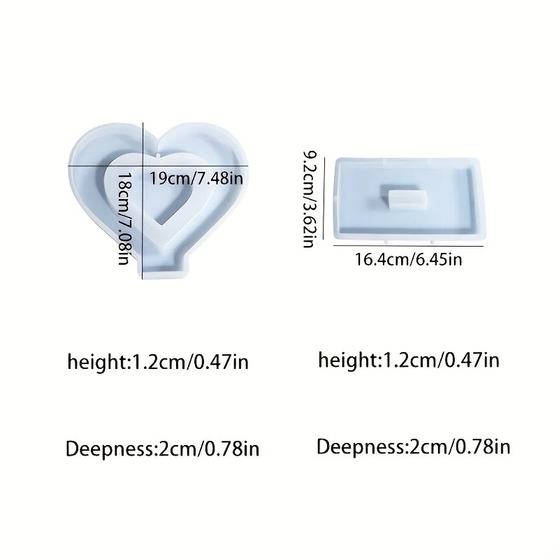 Heart Resin Molds, 2 Pieces Lo - Resin Craft Ideas incelemesi ve fiyatı