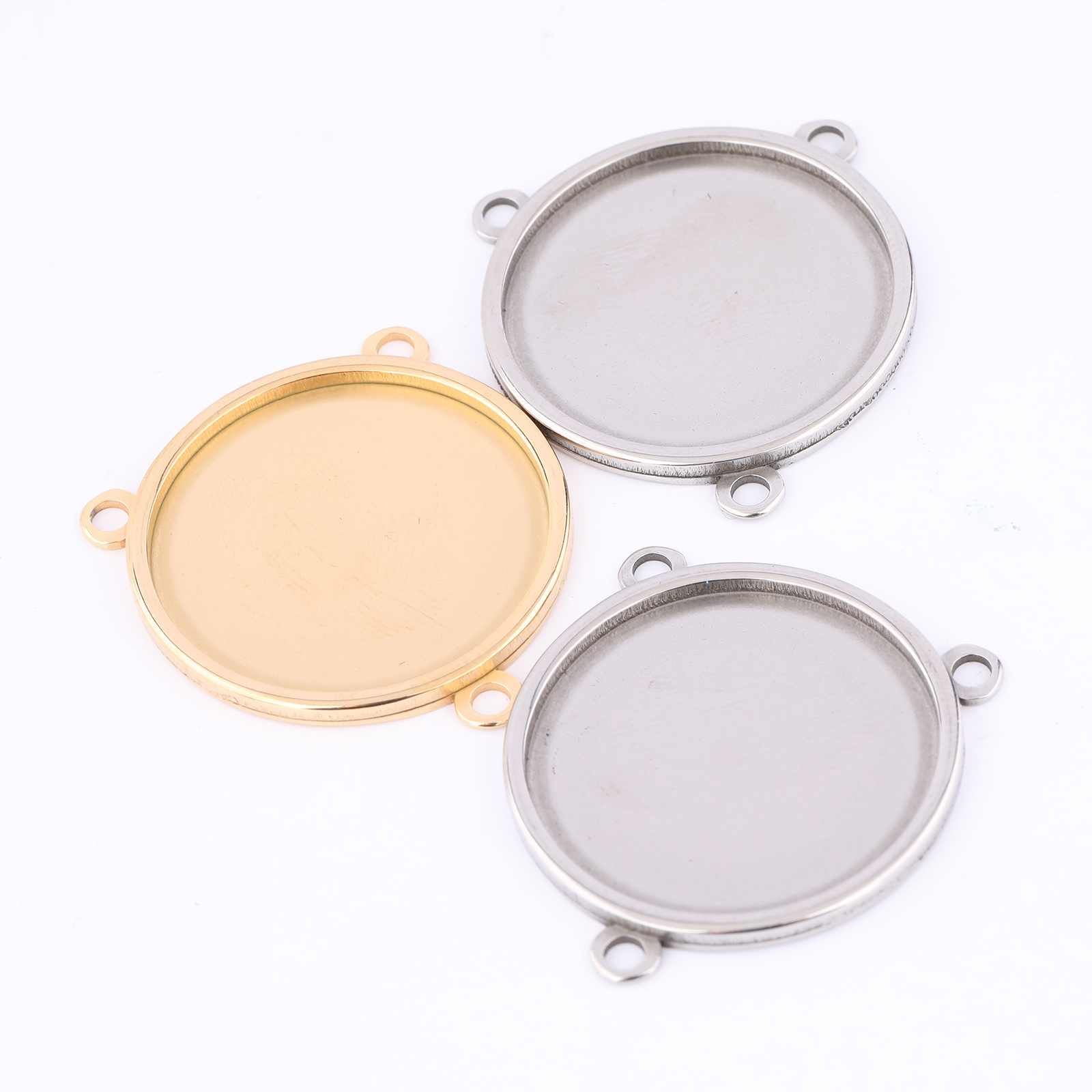 5pcs Stainless Steel Gold Plat - Bezels Set Pendant incelemesi ve fiyatı