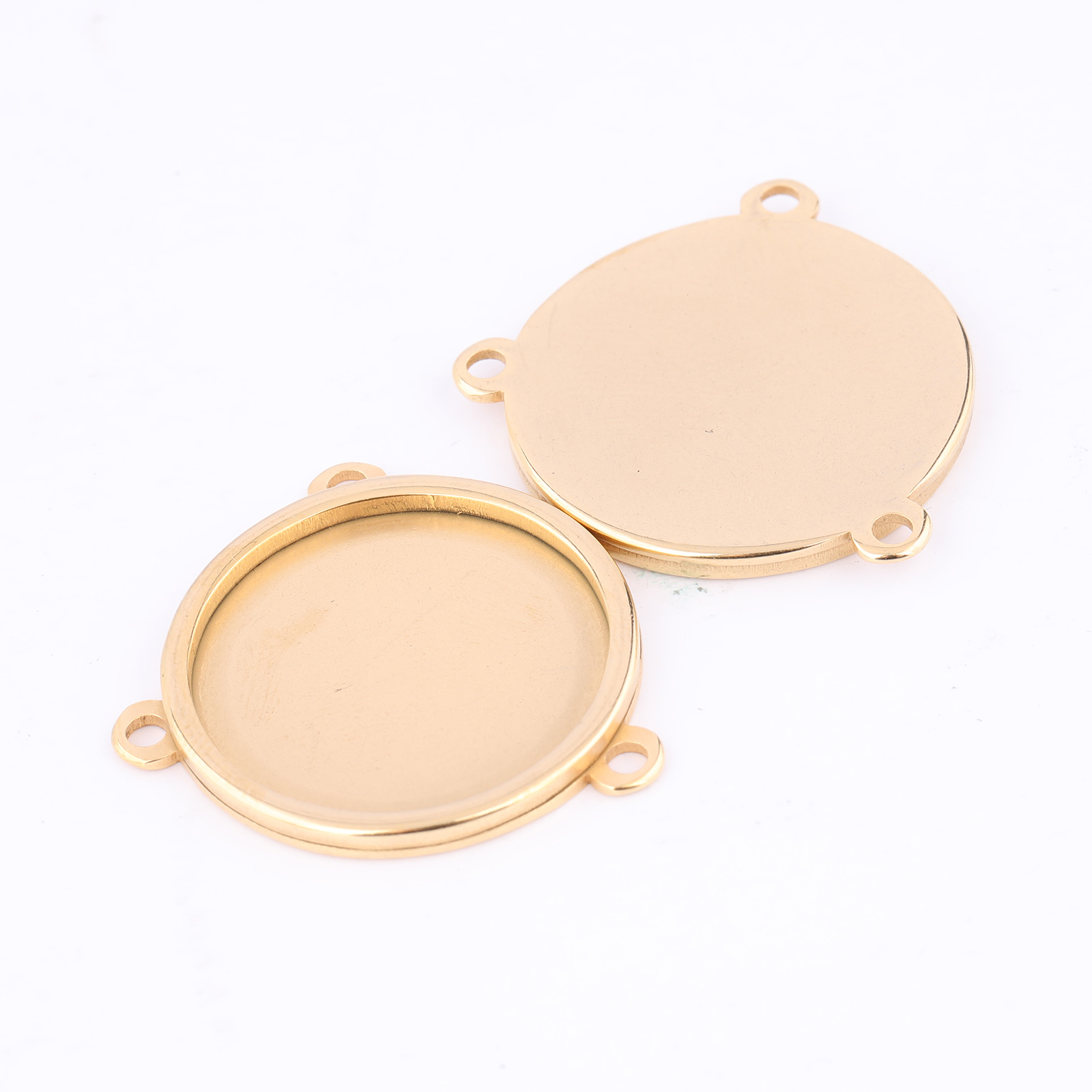 5pcs Stainless Steel Gold Plat - Bezels Set Pendant incelemesi ve fiyatı